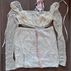 Oh Polly white pearl set - belle ile skirt & la desirable top